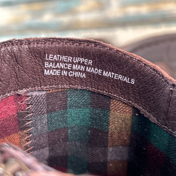 Born Harness Boot Size 8.5M Brown Leather Ankle Block Heel Zip Round Toe Moto - Picture 11 of 12